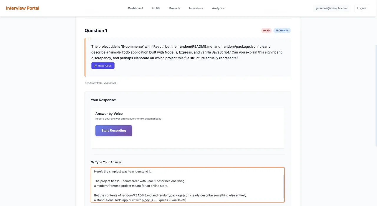 AI Interview Portal